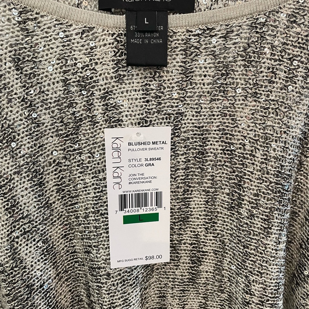 Karen Kane Black and White Poncho Sweater - Picture 2 of 2